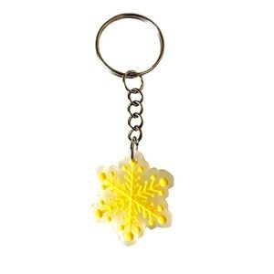 🔴 5 for $10 ONE Holiday Festive Christmas Snowflake Ring Key Chain